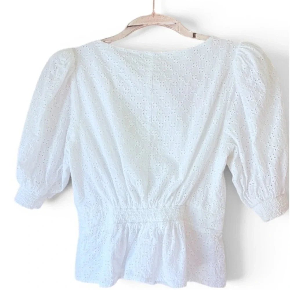 Reformation Alenna White Eyelet Feminine Boho Cotton Size 2 Romantic Coquette